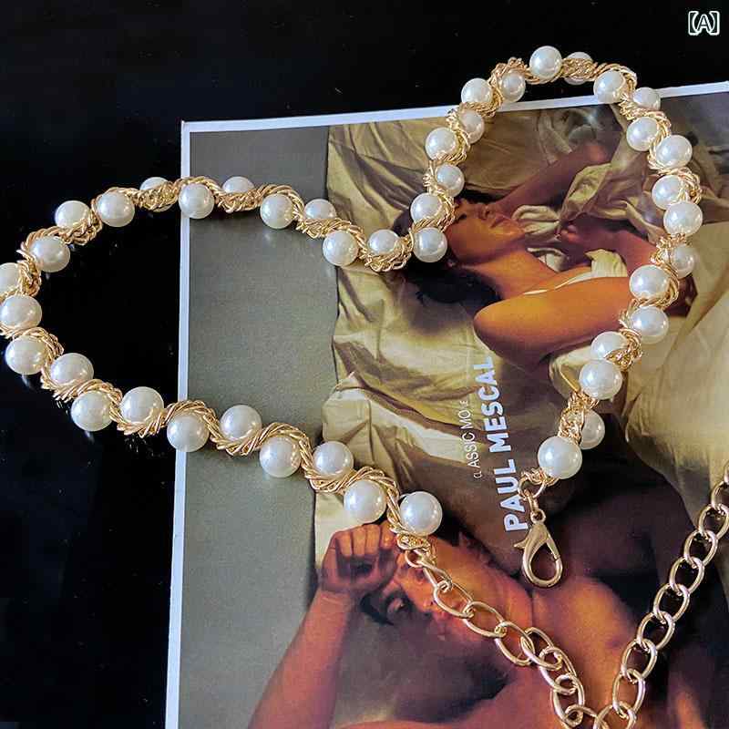 チェーンベルト レディース ゴールド パール おしゃれ シンプル 装飾 学生 風 スカート コーデ