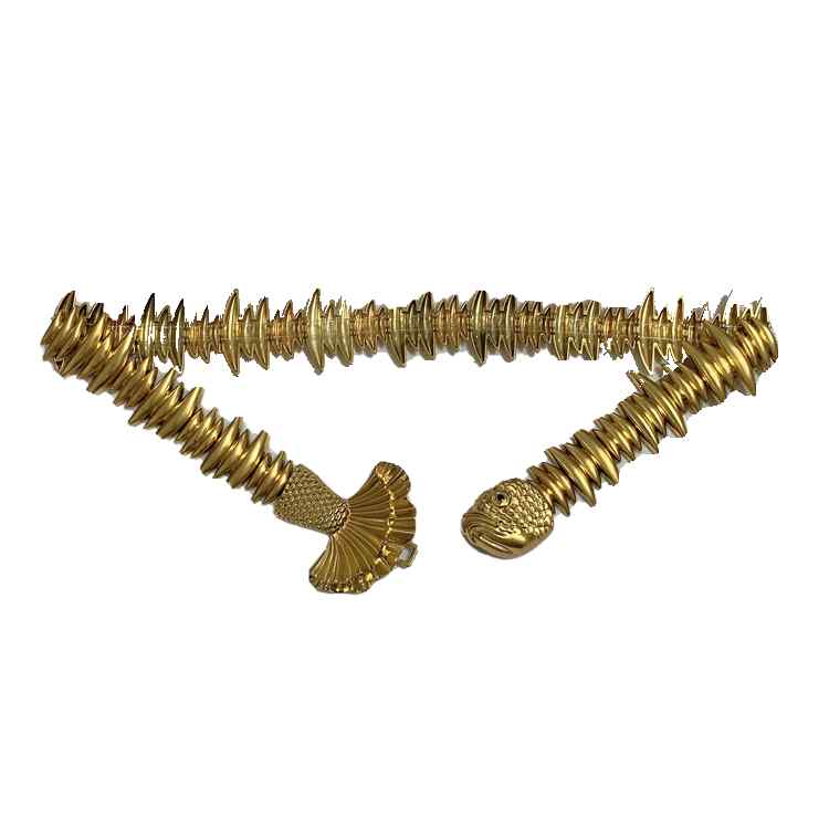 チェーンベルト レディース メタル ゴールド 魚モチーフ おしゃれ ウエストマーク アクセサリー 装飾 スカート ドレス パーティー きれいめ