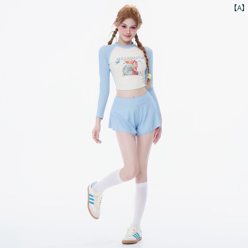 水着 かわいい スポーティ レディース 大人 タンキニ ワンピース 大きいサイズ セパレート 体型 二の腕 カバーアップ 長袖 半袖 胸パッド ノンワイヤー スカート パンツ 日焼け対策 海水浴 ビーチ 温泉 カジュアル 水色 ピンク