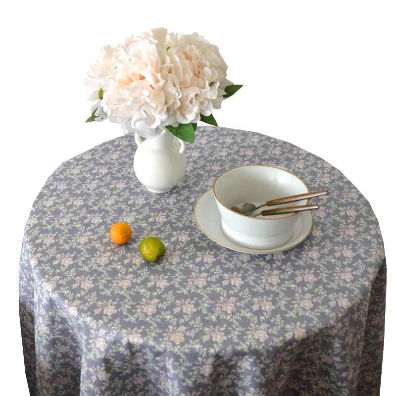 テーブルクロス おしゃれ レトロ カントリー調 バラ 花柄 カバー布 綿 ピクニック パーティー ダイニング 茶卓 デコレーション スクエア 青 緑