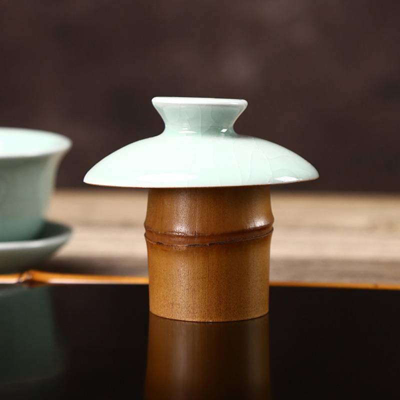 Tea-Utensils - 茶道具 蓋置 中国風 レトロ 伝統的 工芸品 竹 湯呑 急須 鉄瓶 ホルダー スタンド お香立て 茶器 茶道 雑貨 アクセサリー 小物 装飾 オブジェ 茶室 シンプル おしゃれ