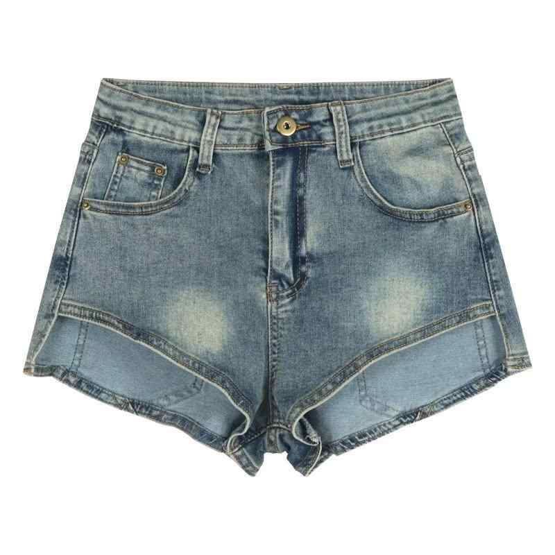 Nylon, Rayon, Polyester - マイクロミニ ショートパンツ おしゃれ セクシー レディース 夏 ハイウエスト 美脚 デニム ジーンズ スリム フェミニン 小柄 ストリート カジュアル ヴィンテージ風