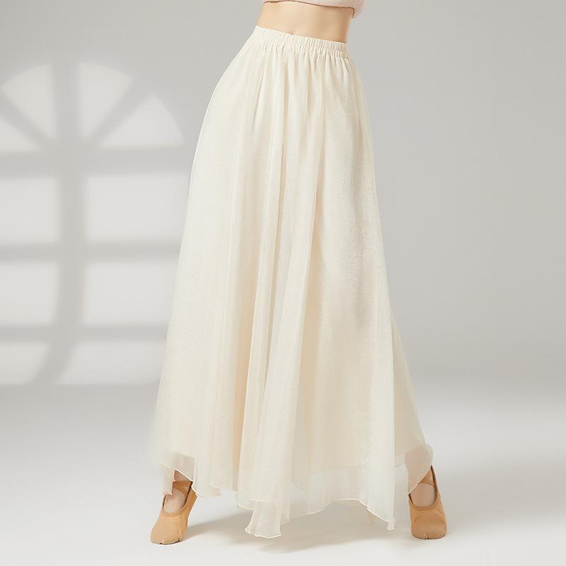 パンツ 長ズボン おしゃれ レディース ダンス 大きい裾 シフォン 二重構造 ジャカード プリーツ レトロ 舞踊 中国風 練習 ひらひら