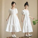 ワンピース キッズ 女の子 ジュニア おしゃれ 夏 半袖 プリーツ オフショルダー パフスリーブ 2WAY ロング ティアードスカート ビーチ リゾート 旅行 家族 記念写真 撮影 ふんわり エレガント シンプル カジュアル プリンセス 白 青
