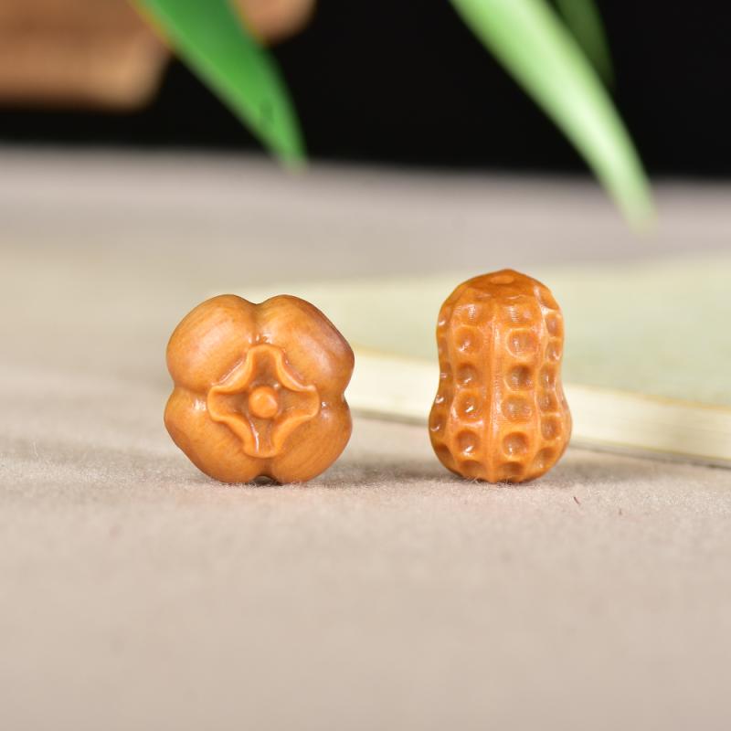 アクセサリー ペンダント トップのみ ハンドメイド 材料 ネックレス キーホルダー 装飾 風水 白檀 ローズウッド 木彫り 小さめ ピーナッツ 柿