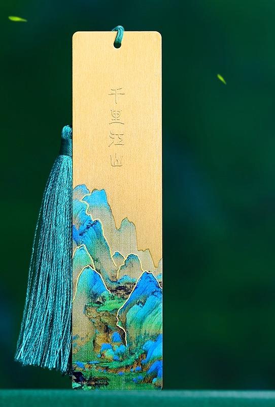 しおり 金属 おしゃれ ブックマーク チャイナ風 光沢 千里 河 山 文化 クラシック 観光 ギフト 卒業 記念 お祝い 風景 小さめ お土産 レトロ スクエア...