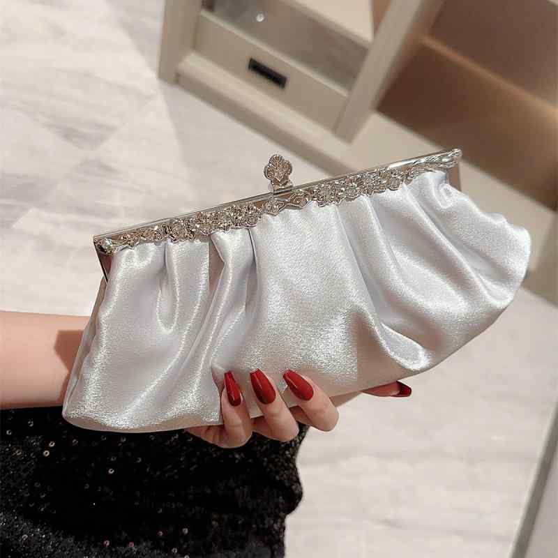 クラッチバッグ レディース フォーマル サテン調 ヴィンテージ風 パーティー 二次会 結婚式 上品 エレガント チャイナ風 合わせ バッグ