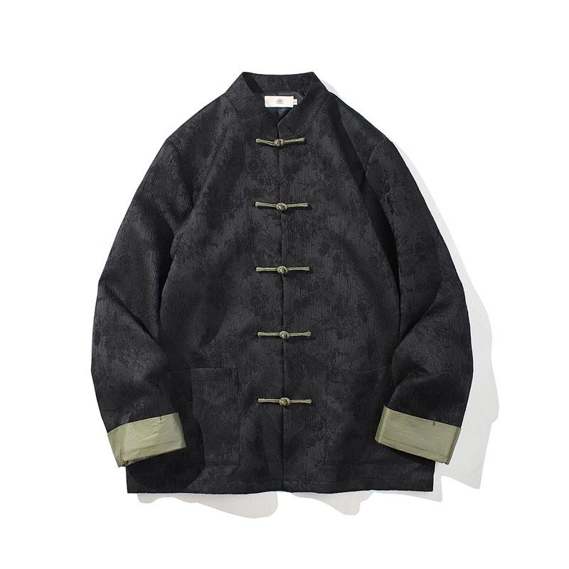 ジャケット メンズ おしゃれ 中国風 春秋 チャイナボタン 唐装 中国風 暗花 民族風 長袖 カジュアル