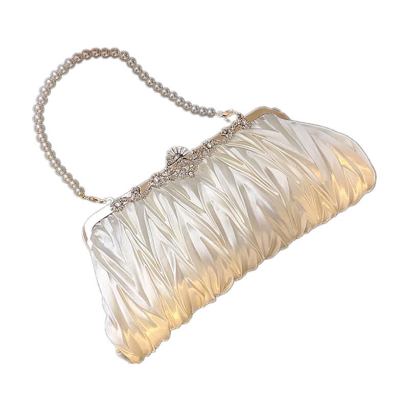クラッチバッグ レディース フォーマル しわ加工 晩宴 結婚式 パーティー チャーム 上品 エレガント
