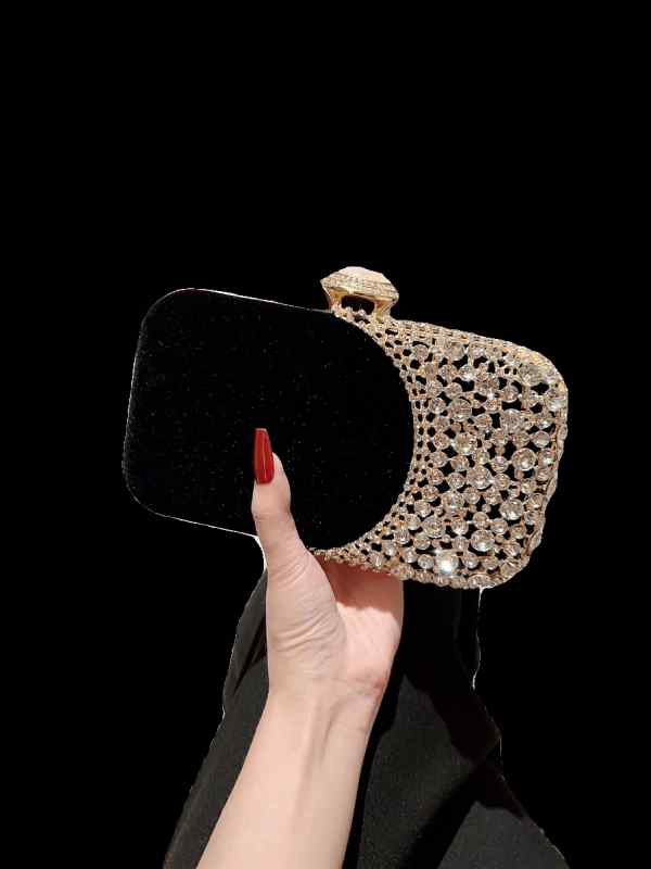 パーティーバッグ レディース フォーマル クラッチ ベルベット スクエア きらきら チェーン 結婚式 上品 ゴージャス ハンドバッグ