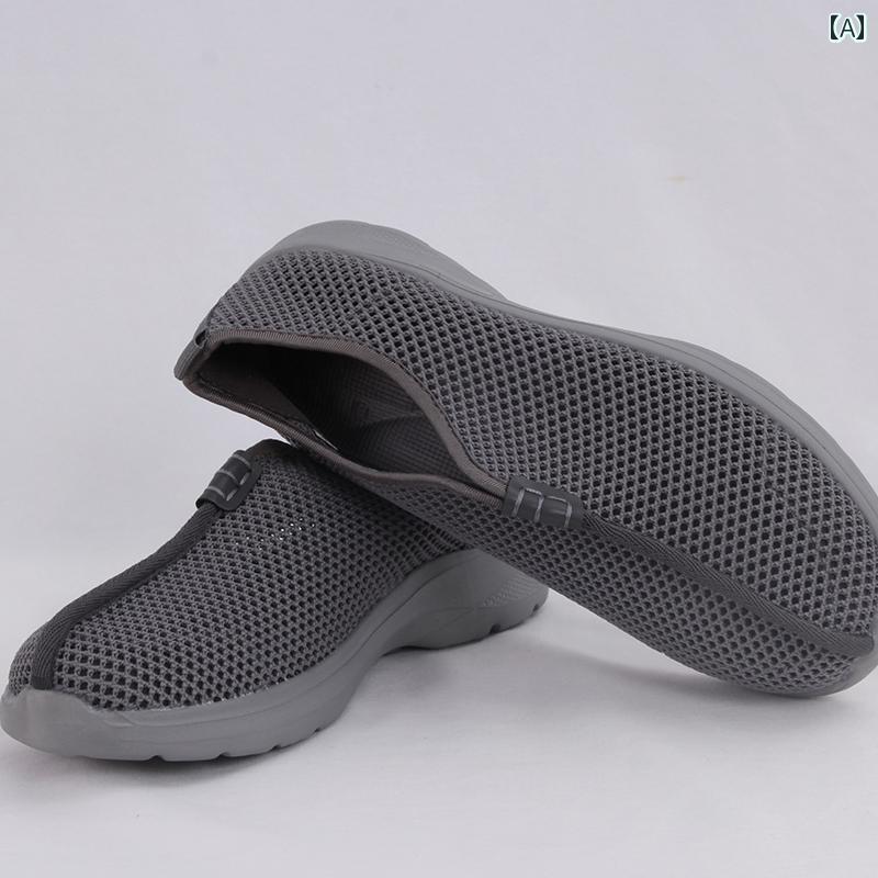 僧侶 靴 シューズ メンズ レディース 厚底 幅広 フライニット メッシュ 通気性 禅風 禅意 軽量 寺院 夏 オールシーズン