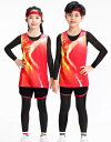 陸上 ユニフォーム 上下 セットアップ キッズ 男の子 女の子 大きいサイズ タンクトップ 短パン インナー レギンス ノースリーブ 長袖 通気 吸汗 速乾性 ...