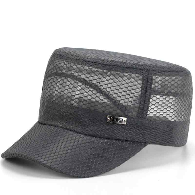 帽子 メンズ おしゃれ 夏 メッシュ 通気性 軽量 シンプル 日よけ キャップ フラットトップ 紳士 年配 父親 涼しい