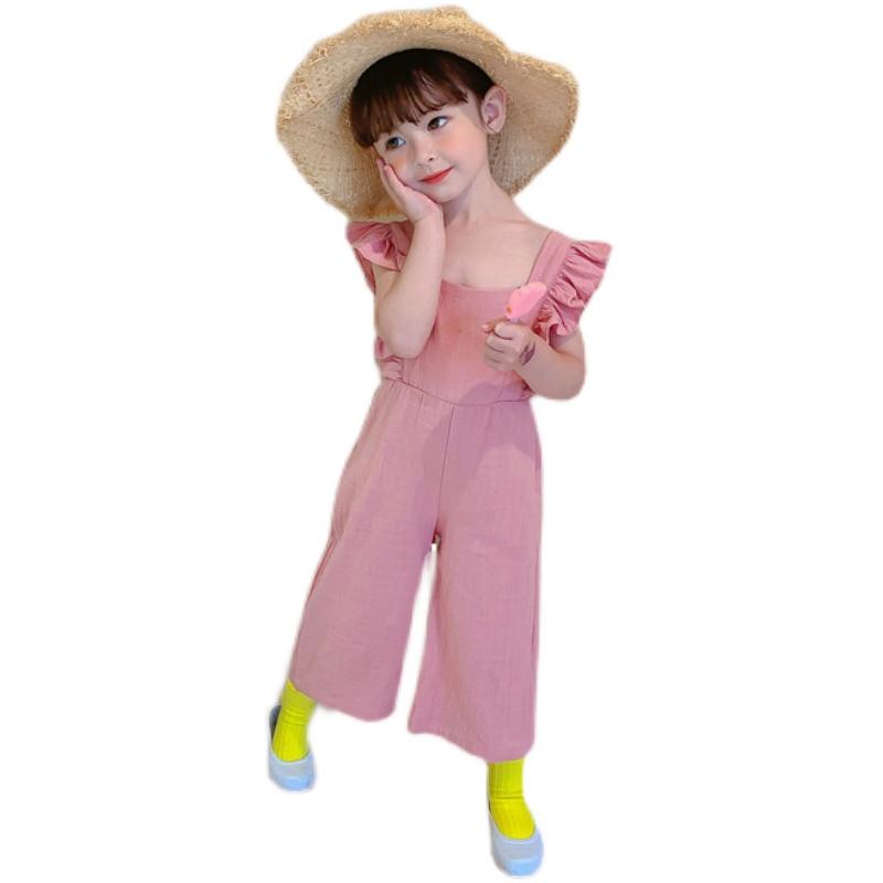 ロンパース 女の子 夏 韓国 可愛い 涼しい おしゃれ 中小学生 キッズ オールインワン ガーリー リボン