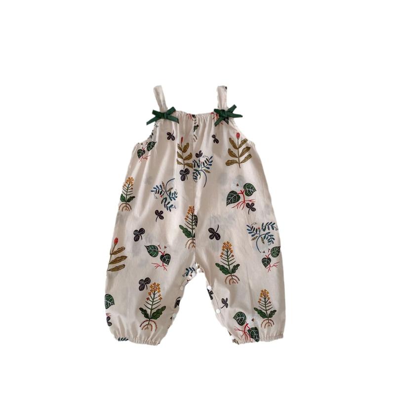 サロペット ベビー 夏 薄手 花柄 涼しい 通気性 虫よけ 蚊よけ キャミソール オールインワン 可愛い