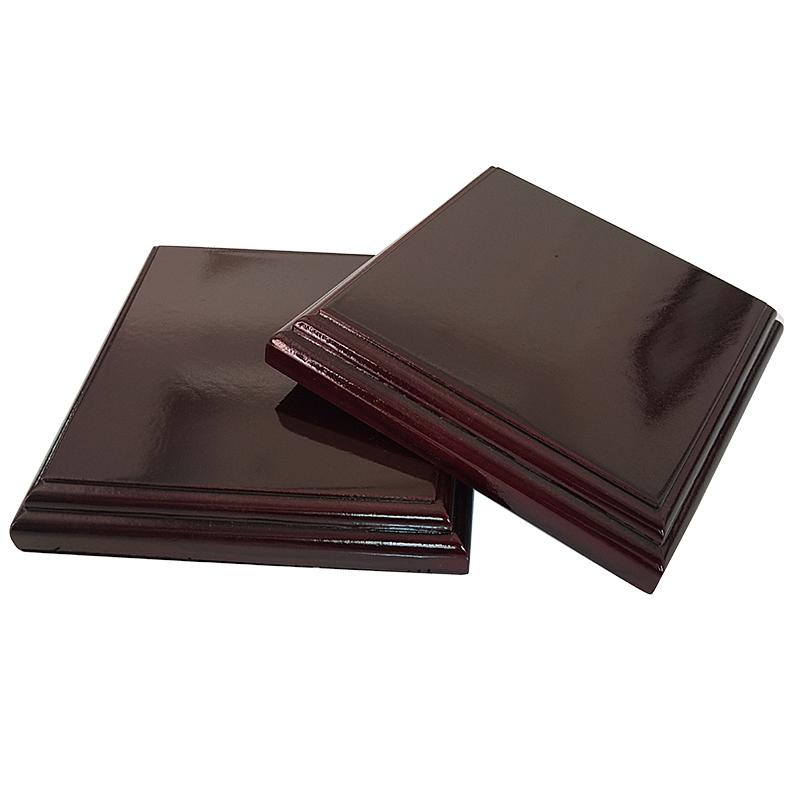 台座 木製 無垢材 正方形 光沢 滑り止め 卓上 ディスプレイ 花瓶 ストーン 仏像 ティーポット コースタ..