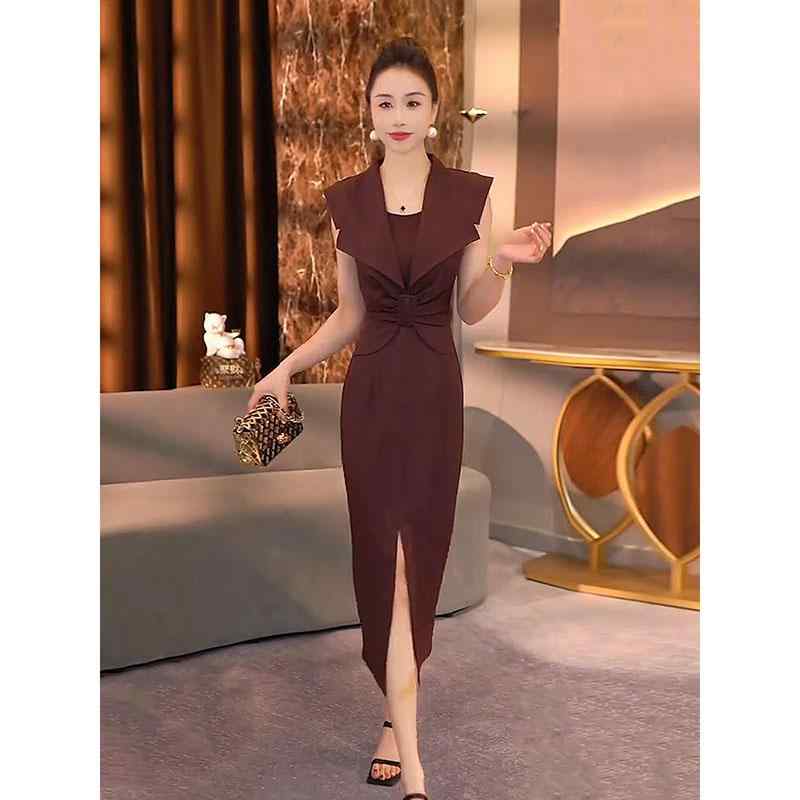 ワンピース レディース おしゃれ 夏 上品 フォーマル 通勤 スタイリッシュ 大人 エレガント スリム 着痩せ