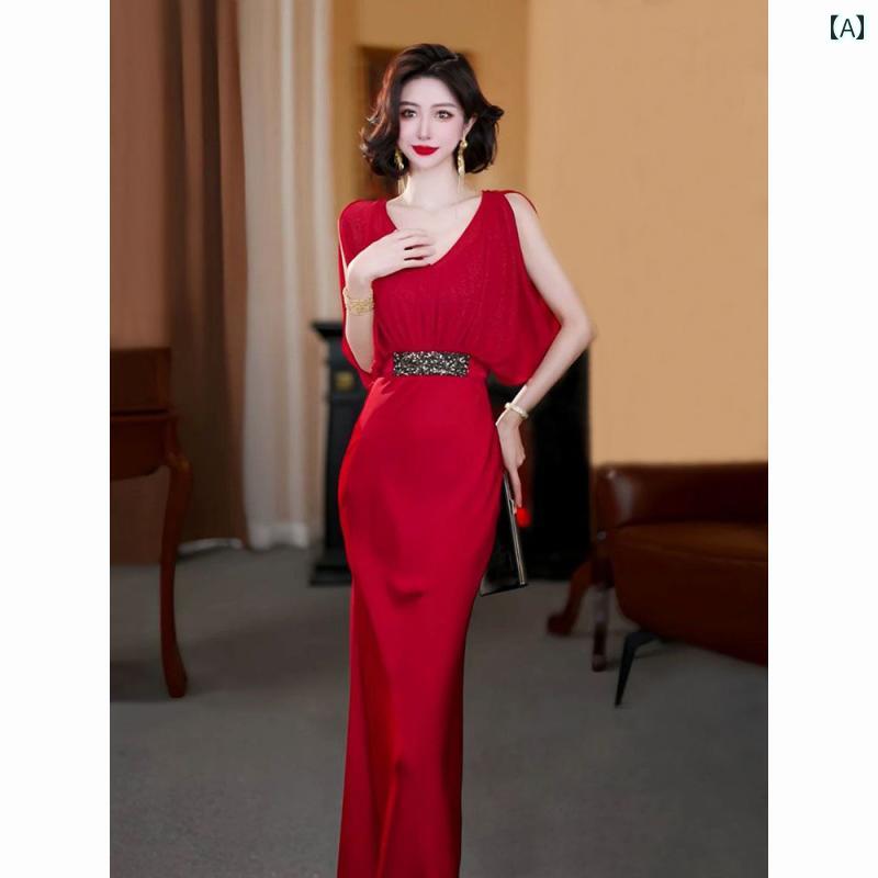 ワンピース レディース おしゃれ ノースリーブ ロング 優雅 エレガント きれいめ 体型カバー スリム 美シルエット 夏 軽やか 上品 大人 風