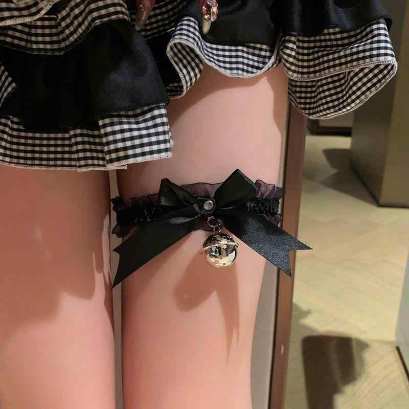 太もも アクセサリー かわいい 鈴 リボン セクシー レース レッグ チェーン ストッキング レッグリング..