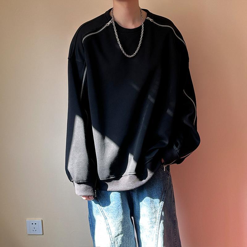 スウェット メンズ おしゃれ ヴィンテージ風 ラグランスリーブ ジップ 春秋 ラウンドネック カジュアル...