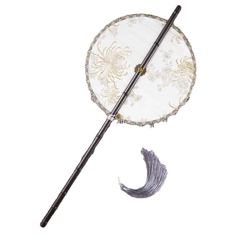 中国 扇子 レトロ 紫竹 ロング柄 巻き取り式 持ち運び便利 うちわ タッセル 漢服 チャイナドレス 小物 ..