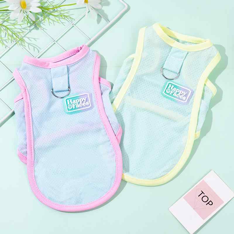 犬 オシャレ 夏服 薄手 アウトドア 通気性 メッシュ 散歩 汚れ防止 カジュアル 快適 ひんやり 涼しい 緑 青 柔らかい おでかけ 吸汗性 速乾 トイプードル 小型