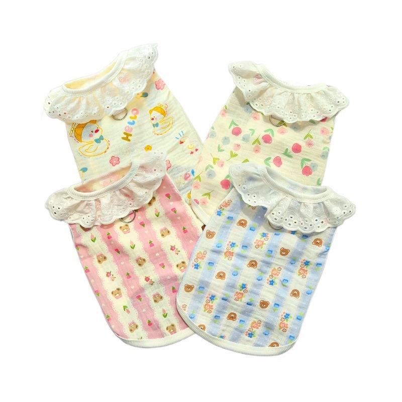 ペット 夏服 犬 猫 小型 中型 大型 ビションフリーゼ コーギー 薄手 通気性 涼しい コットン ベスト 大..