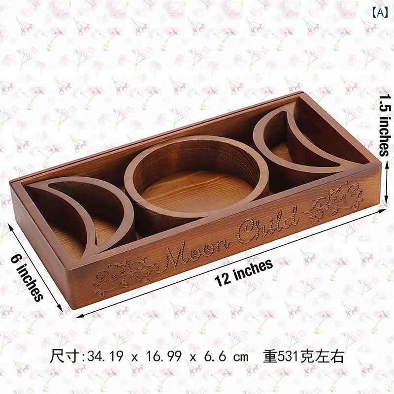 カード ディスプレイ スタンド タロット 木製 無垢材 パイン 長方形 彫刻 キャンドル ホルダー トレイ 卓上 装飾 占い ヨーロピアン おしゃれ ナチュラル