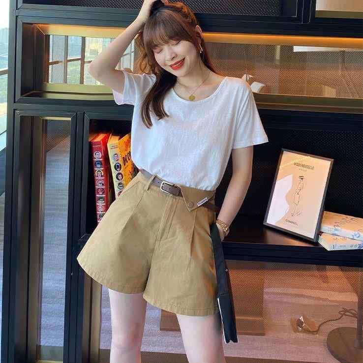 Plain - Tシャツ レディース 夏 綿 白 無地 ビッグシルエット 背中開き クルーネック カジュアル 半袖