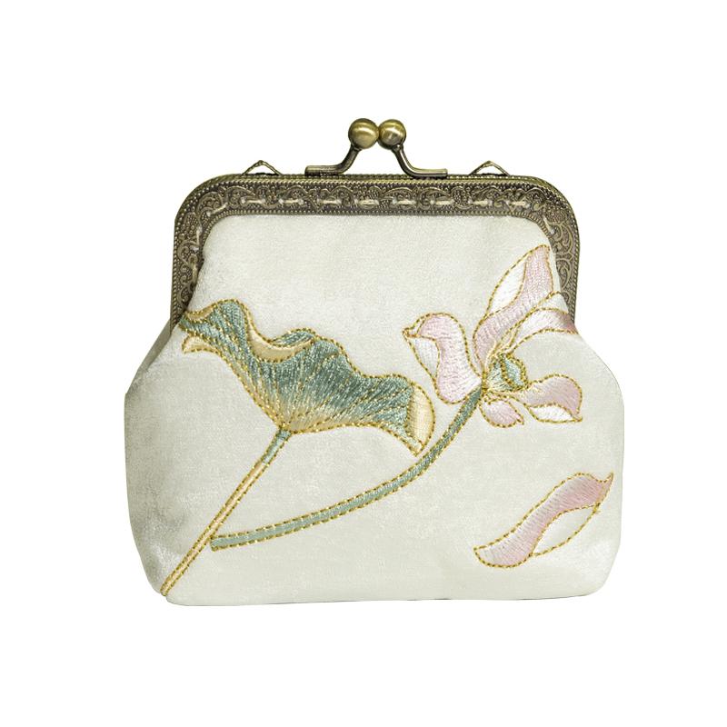 財布 レディース おしゃれ 母の日 プレゼント ミニサイズ がま口 花柄 刺しゅう 中国風 漢服風 斜めが..