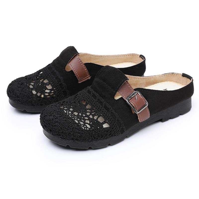 サンダル レディース おしゃれ 夏 通気性 透け バックル 軽量 滑り止め 妊婦 柔らかい 履きやすい つま先保護 かかとなし