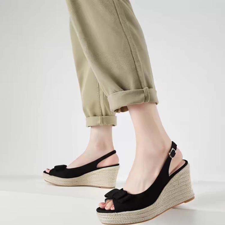 サンダル レディース おしゃれ エスパドリーユ 厚底 ウェッジソール ハイヒール リボン 編み込み 防水 ..