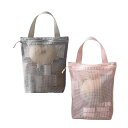 メッシュ スパ バッグ シンプル ポータブル 水切り 通気性 洗面用具 化粧品 収納 大容量 ファスナー レディース 出張 旅行 スポーツジム ピンク グレー