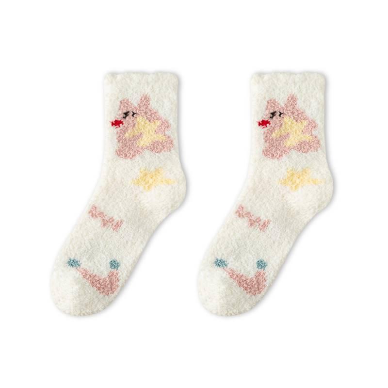 靴下 レディース おしゃれ 秋冬 暖かい 厚手 もこもこ あったか 厚手 睡眠用 家用 カジュアル 可愛い キャラクター
