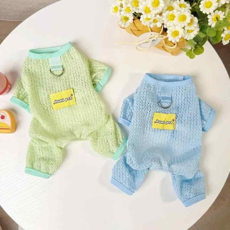 ペット服 犬 猫 春夏 薄手 メッシュ ウェア 抜け毛防止 リード 金具 大きいサイズ 小型 中型 ビション..