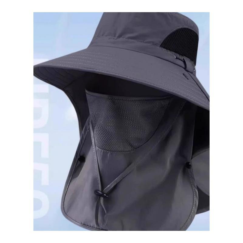 帽子 夏 日焼け防止 大きいつば 紫外線対策 首元カバー フェイスガード アウトドア 釣り