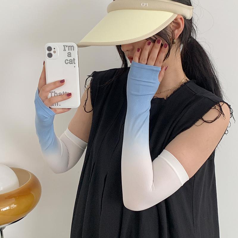 アームカバー レディース おしゃれ グラデーションカラー 夏 薄手 長さ ロング 日焼け防止 紫外線対策 ドライブ 自転車