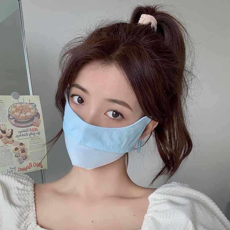 フェイスカバー レディース おしゃれ 夏 薄手 無地 日焼け防止 紫外線対策 通気性 耳かけタイプ 遮光 自転車 アウトドア 学生