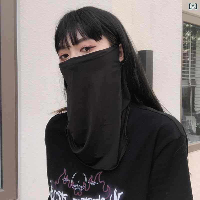フェイスカバー レディース おしゃれ 夏 薄手 日焼け防止 耳かけ フルフェイスカバー ネックガード 学..