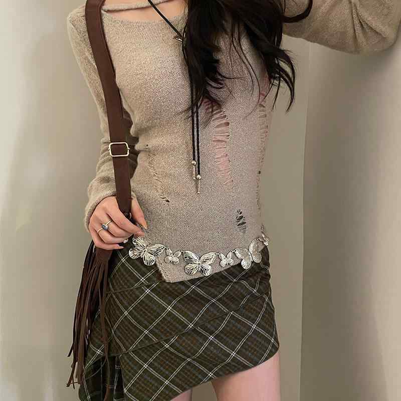 ベルト レディース おしゃれ カジュアル 夏 蝶 モチーフ ウエストチェーン 装飾 韓国 スカート合わせ コーデアクセント