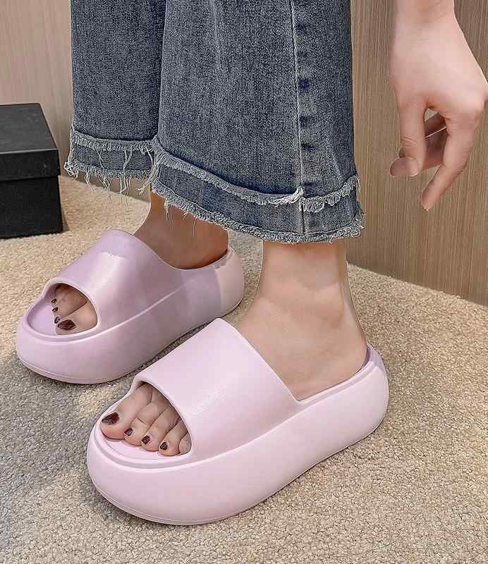 サンダル レディース 厚底 夏 スリッパ EVA 防臭 静音 耐摩耗性 滑りにくい 速乾 柔らかい 室内 バスルーム ビーチ シンプル 韓国 無地 ピンク 青 白