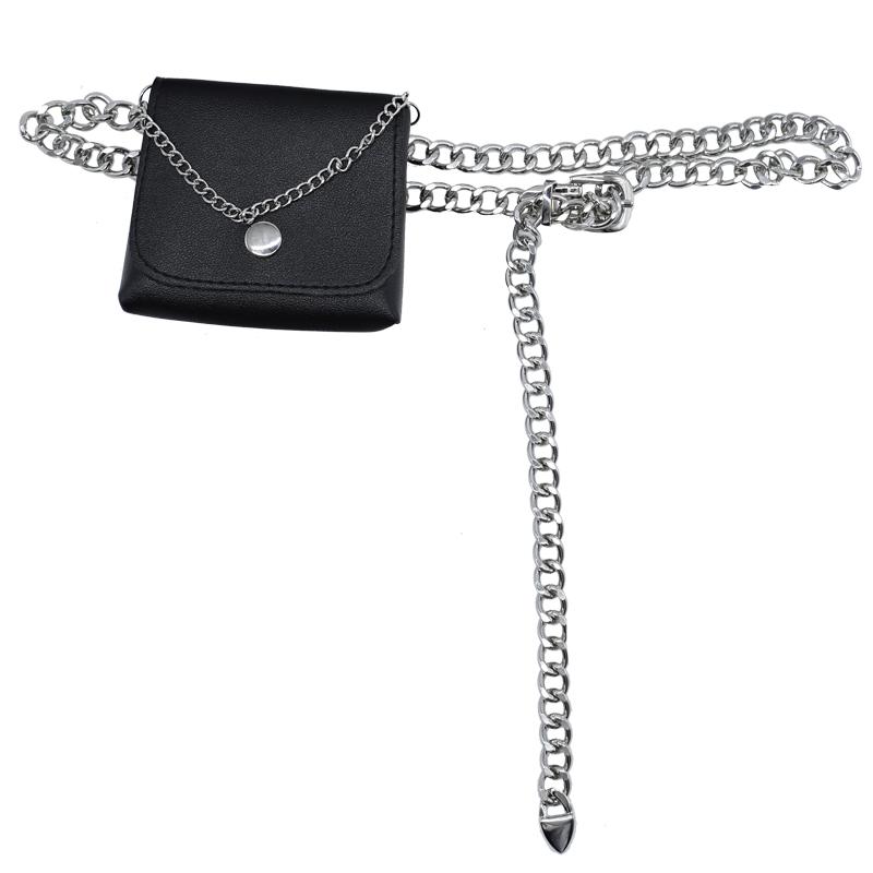 ベルト レディース おしゃれ パンク メタル チェーン ウエストポーチ ウエストチェーン ヒップホップ ..