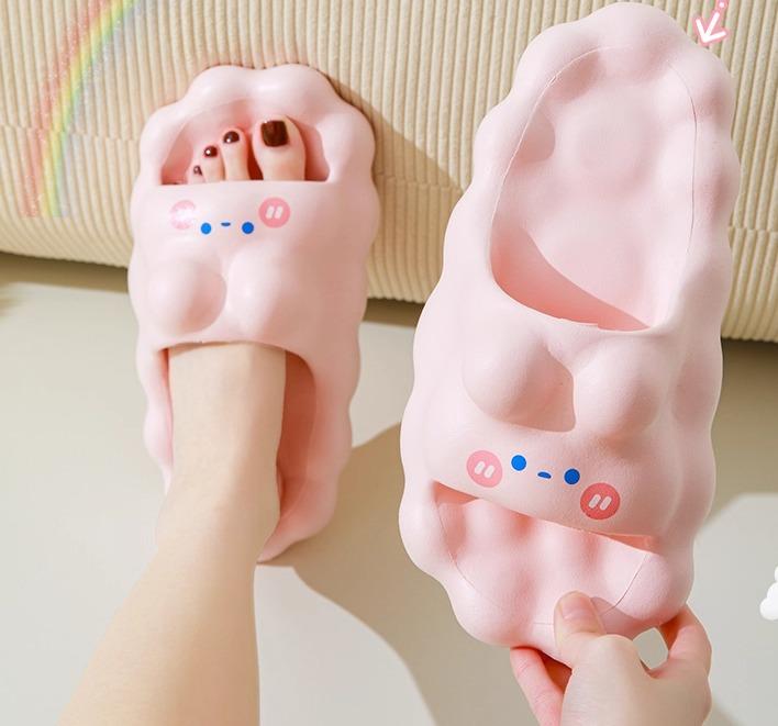 サンダル レディース 厚底 夏 スリッパ EVA 防臭 耐摩耗性 滑りにくい 柔らかい 速乾 バスルーム ビーチ かわいい クマ ウサギ 無地 ピンク 黄色 紫