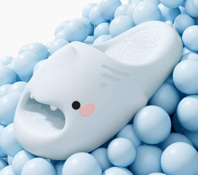 サンダル レディース 厚底 春夏秋冬 スリッパ EVA 滑りにくい 速乾 撥水 室内 バスルーム ビーチ かわいい サメ 青 黄色 黒