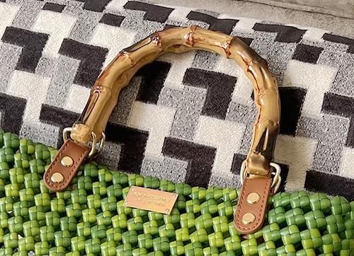 バンブー 持ち手 バッグ 竹 モチーフ ハンドル U型 金具 バックル 手作り DIY パーツ バスケット プラ..