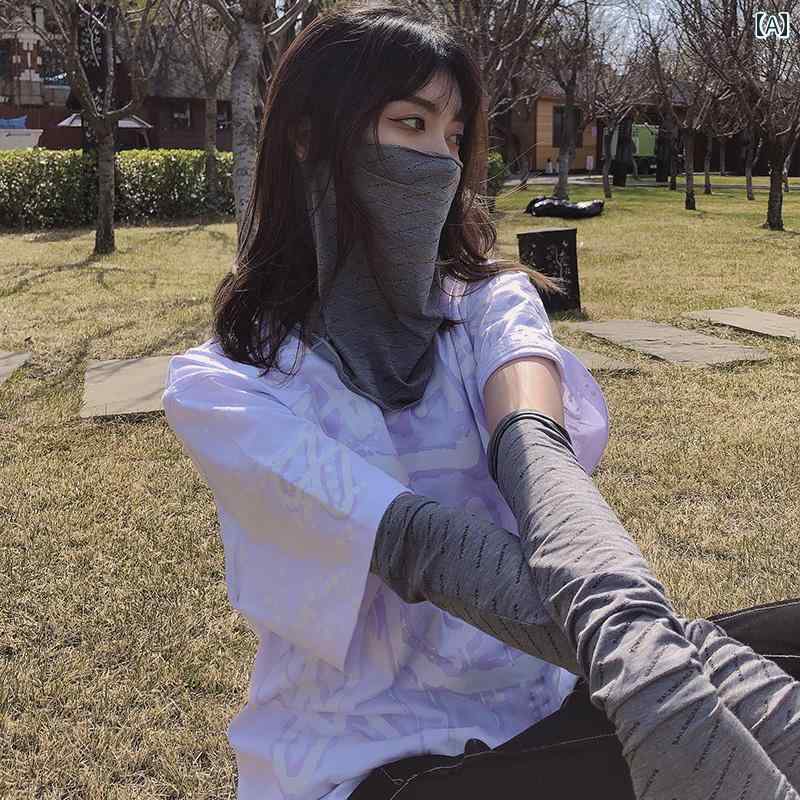 フェイスカバー レディース おしゃれ カジュアル 夏 日焼け防止 耳かけ 首元カバー 運転 自転車 通気 ..