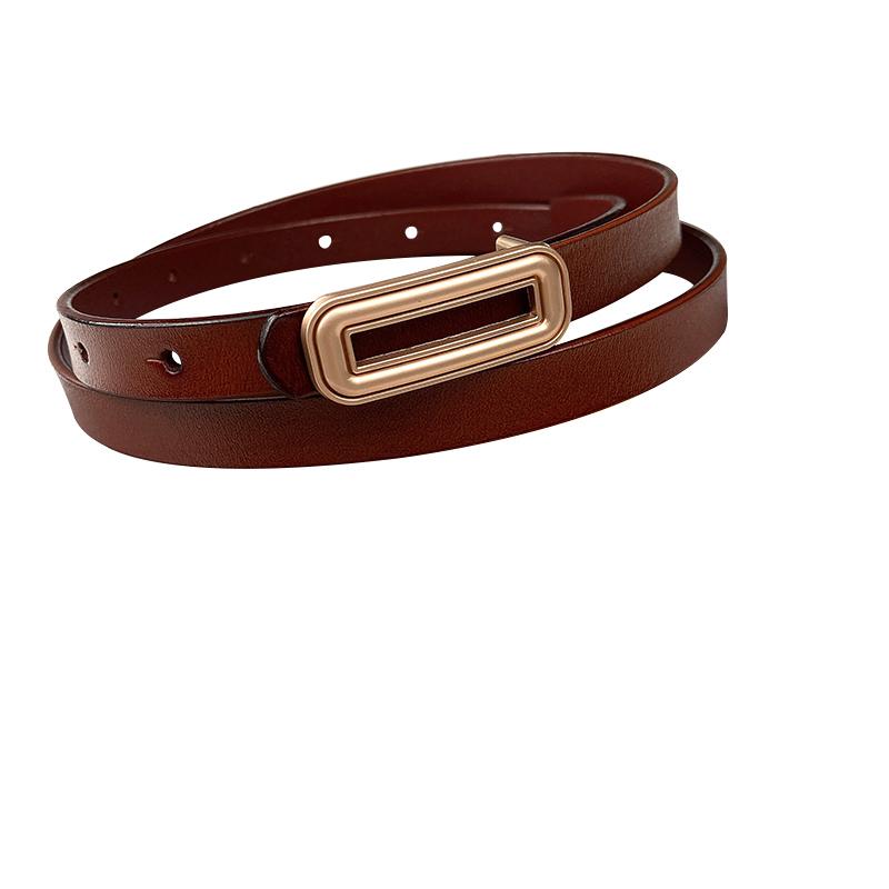 ベルト レディース おしゃれ カジュアル 夏 スリム 韓国 シンプル ヴィンテージ風 ゴールドバックル 合わせやすい 革