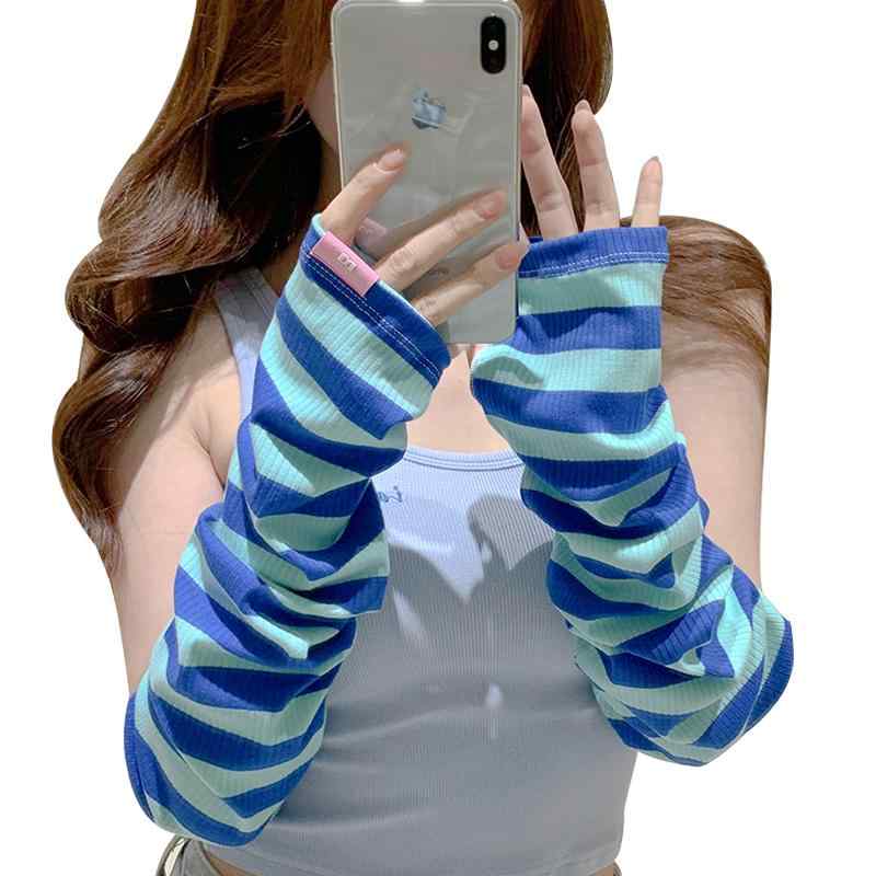 袖カバー レディース おしゃれ カジュアル メンズ 夏 日焼け防止 紫外線対策 ストライプ 涼しい 快適 アームカバー アウトドア 運転