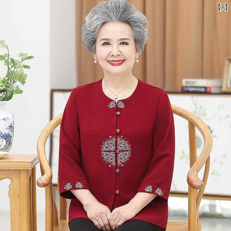 カーディガン レディース おしゃれ 快適 シニア 春夏 薄手 七分袖 上品 刺繍柄 トップス パンツ 母 女性 大きいサイズ シンプル 60代 70代 80代 frontop-13043312 フロントップ楽天市場店 サンプル画像2