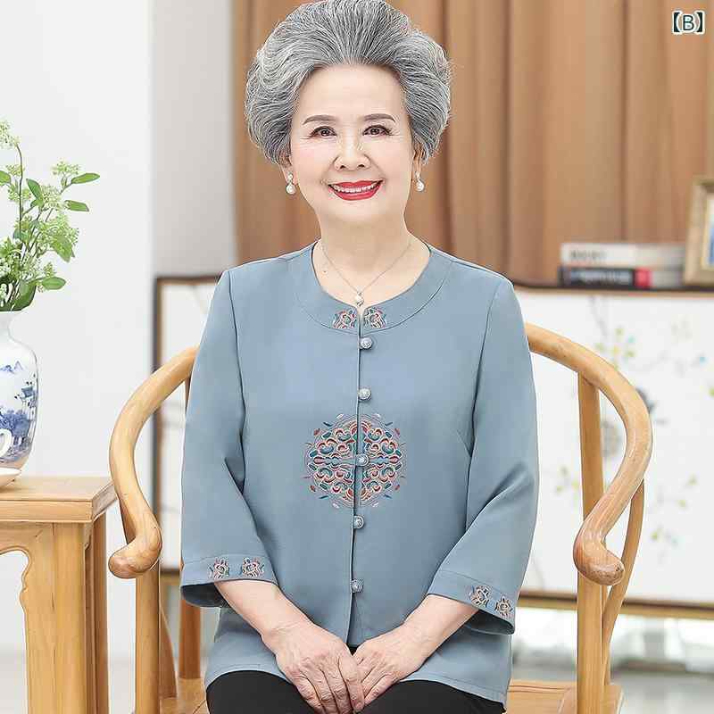 カーディガン レディース おしゃれ 快適 シニア 春夏 薄手 七分袖 上品 刺繍柄 トップス パンツ 母 女性 大きいサイズ シンプル 60代 70代 80代 frontop-13043312 フロントップ楽天市場店 サンプル画像3